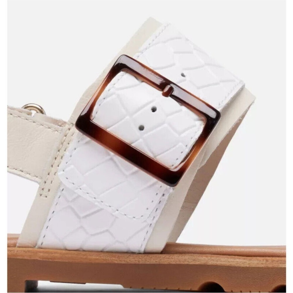 SOREL Ella III Slingback Women's Size 8.5 Chalk Gum 2 Leather Flat Sandal Slides - Picture 3 of 16